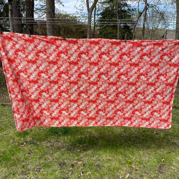 Vintage 70s Polyester Knit Patchwork Quilt Blanket Skiers Skiing Retro Decor - Picture 13 of 14